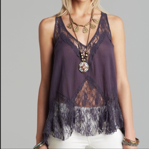 Free People Tops - Free People BOHO Purple Bell Trapeze Tank / Cami